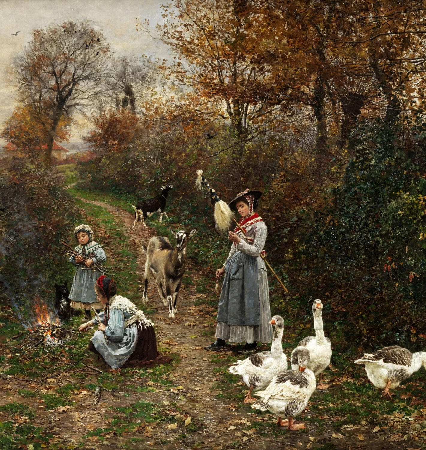 Marie - François Firmin, Girard, Pastorella che accende un fuoco ai margini del bosco